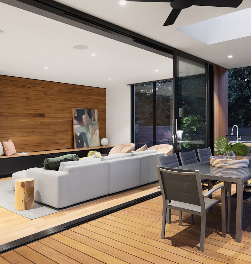 Modern living and dining room ready for collection
