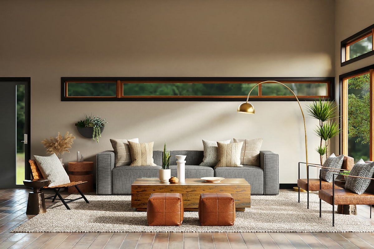 Living room furnished with second-hand pieces