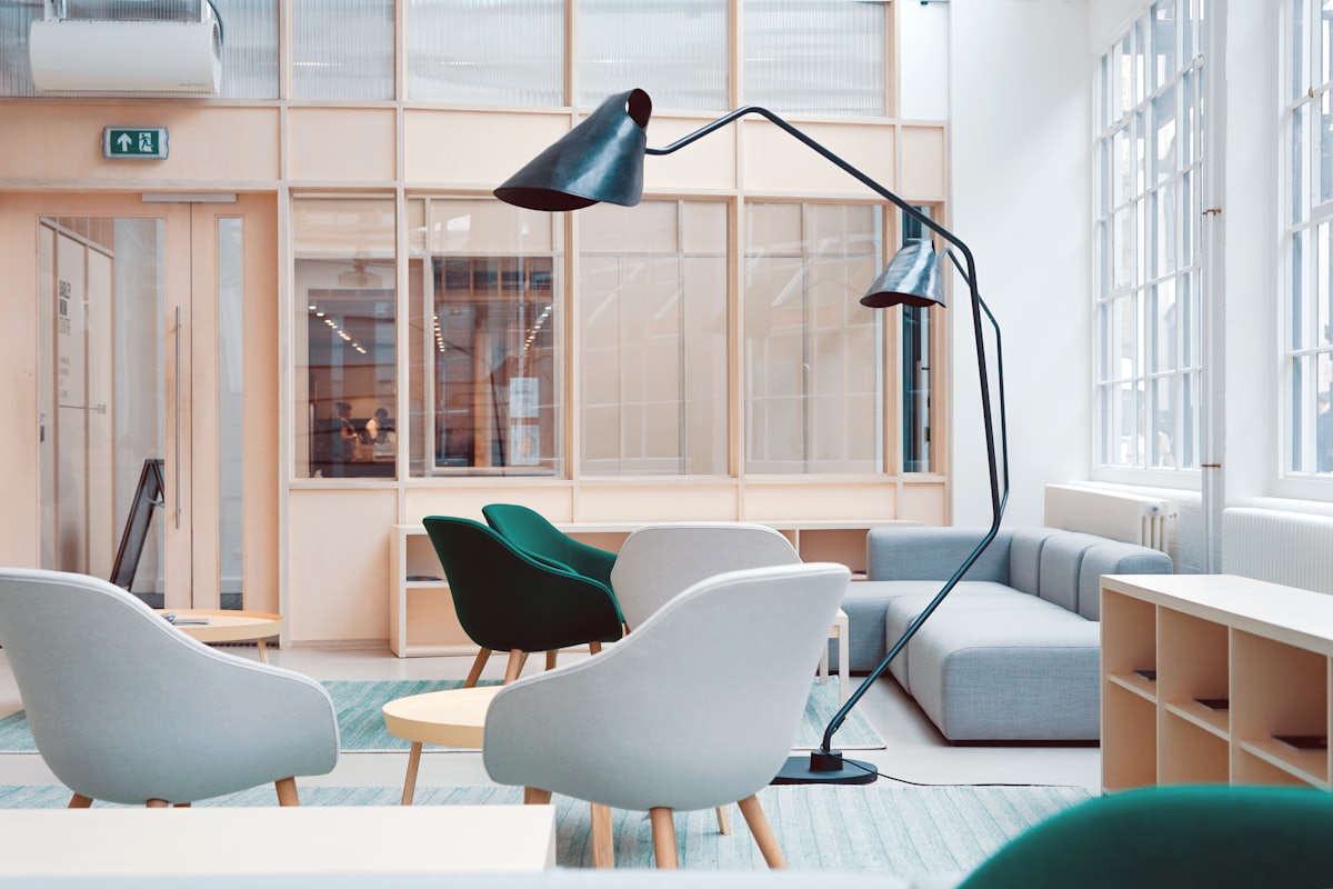 Furniture showroom floor with sofas and chairs